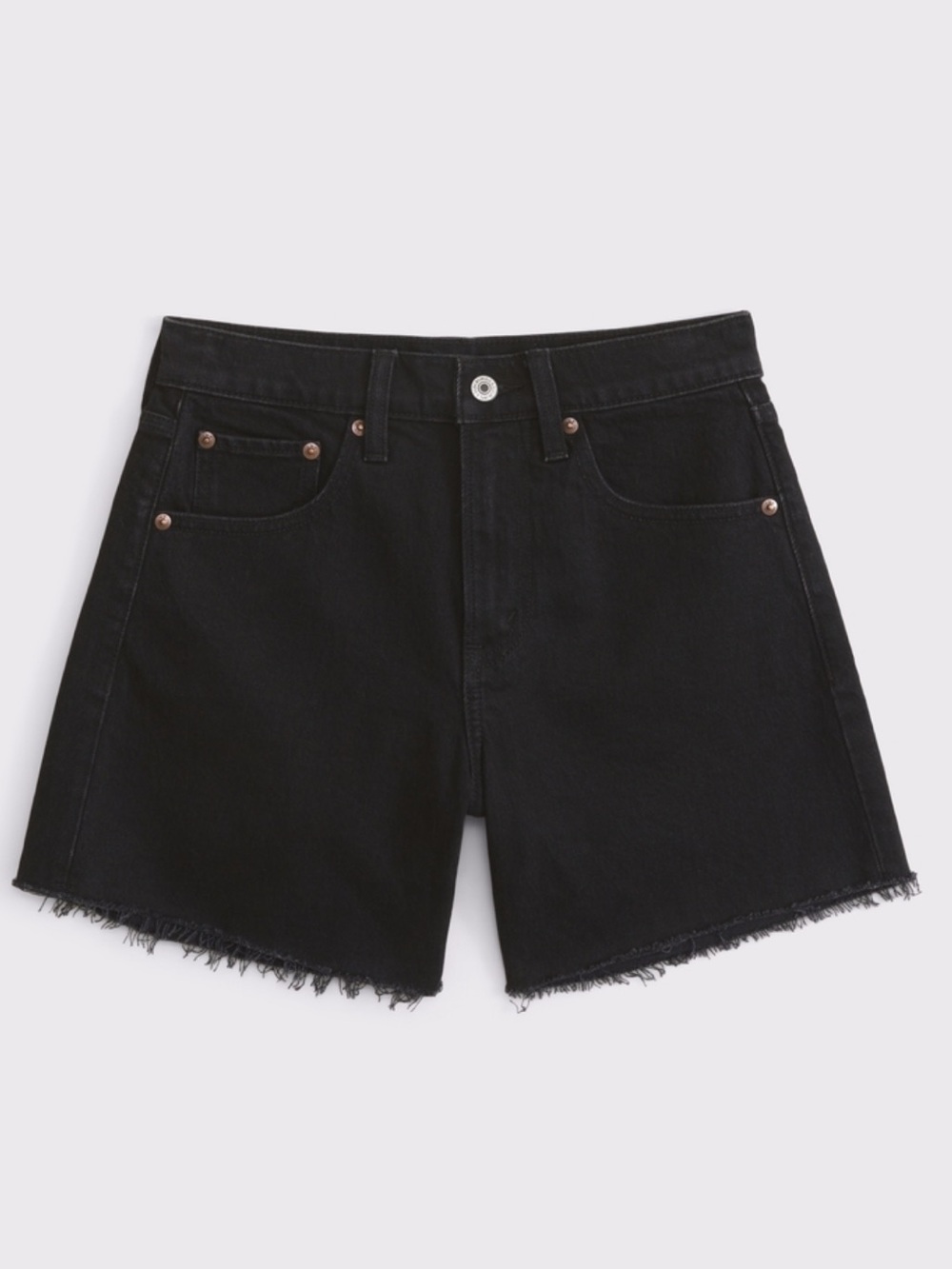 Abercrombie & Fitch High Rise Dad Short Black Denim Waist 28